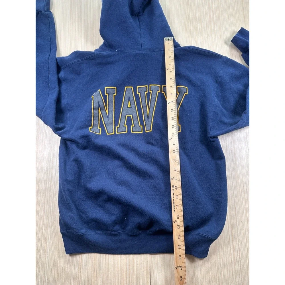 Vintage‎ Soffe Hoodie Mens Medium Blue United States Navy Fleece Lined Graphic